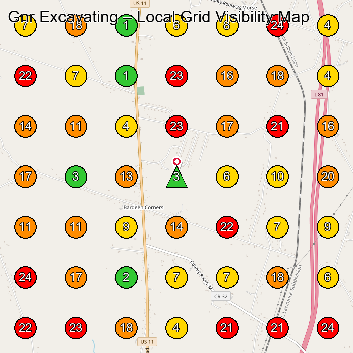 Gnr Excavating Excavating Contractor GeoGrid ranking map for Hastings NY