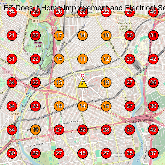 EZ Does it Home Improvement and Electrical Services GeoGrid visibility map for Electrician in Bronx