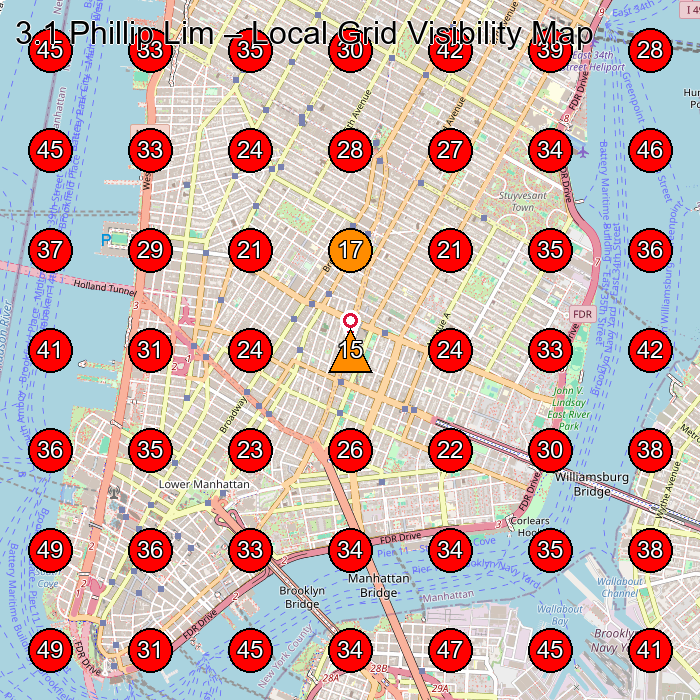 3.1 Phillip Lim GeoGrid visibility map for Clothing Store in New York