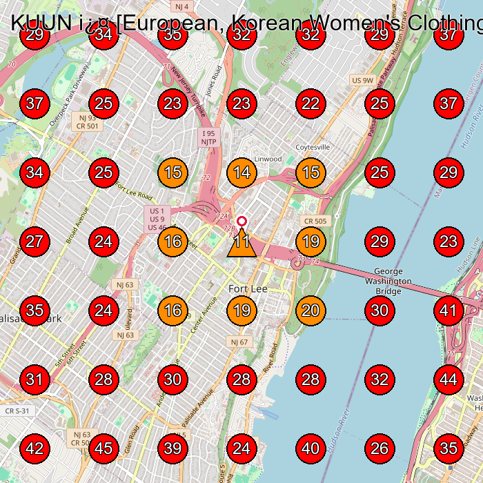 KUUN i¿¤ [European, Korean Women's Clothing] GeoGrid visibility map for Women'S Clothing Store in Cliffside Park