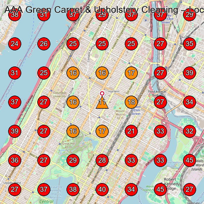 AAA Green Carpet & Upholstery Cleaning GeoGrid visibility map for Carpet Cleaning Service in None