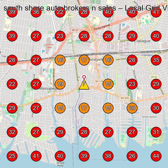 south shore auto brokers n sales GeoGrid visibility map for Used Car Dealer in Massapequa