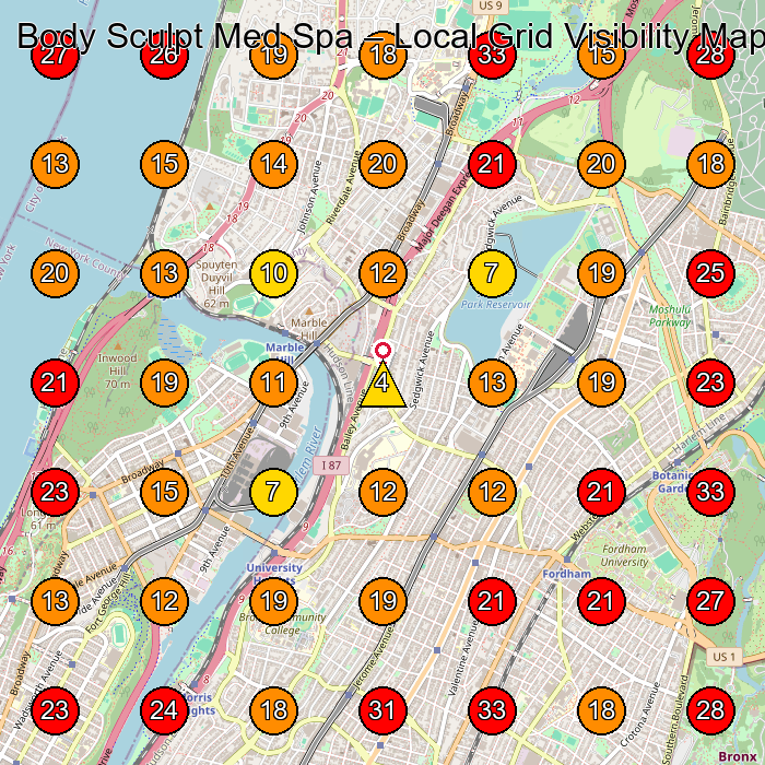 Body Sculpt Med Spa GeoGrid visibility map for Medical Spa in Bronx