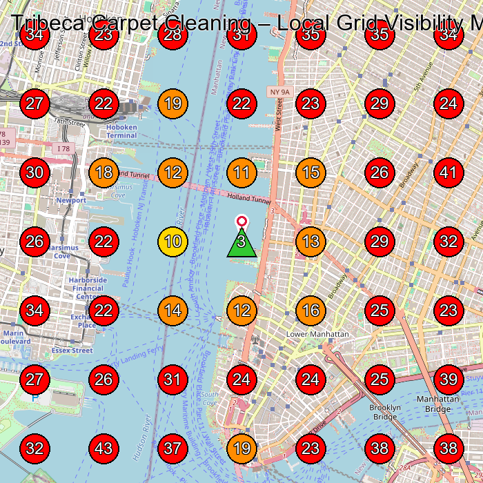 Tribeca Carpet Cleaning GeoGrid visibility map for Carpet Cleaning Service in New York