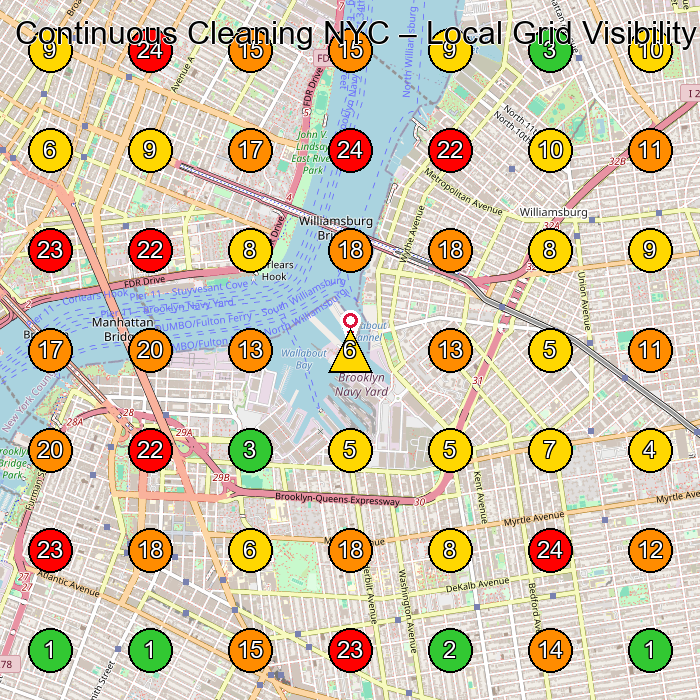 Continuous Cleaning NYC Commercial Cleaning Service GeoGrid ranking map for None