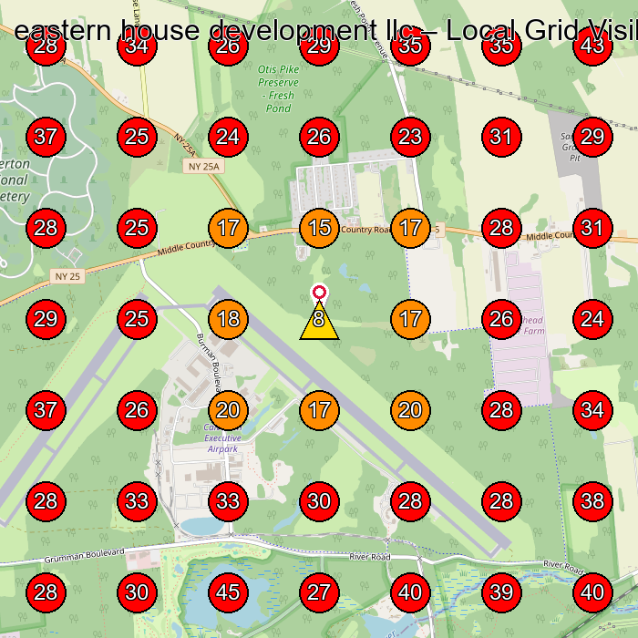 eastern house development llc GeoGrid visibility map for General Contractor in None
