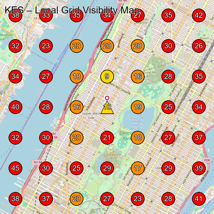 KES GeoGrid visibility map for Women'S Clothing Store in New York
