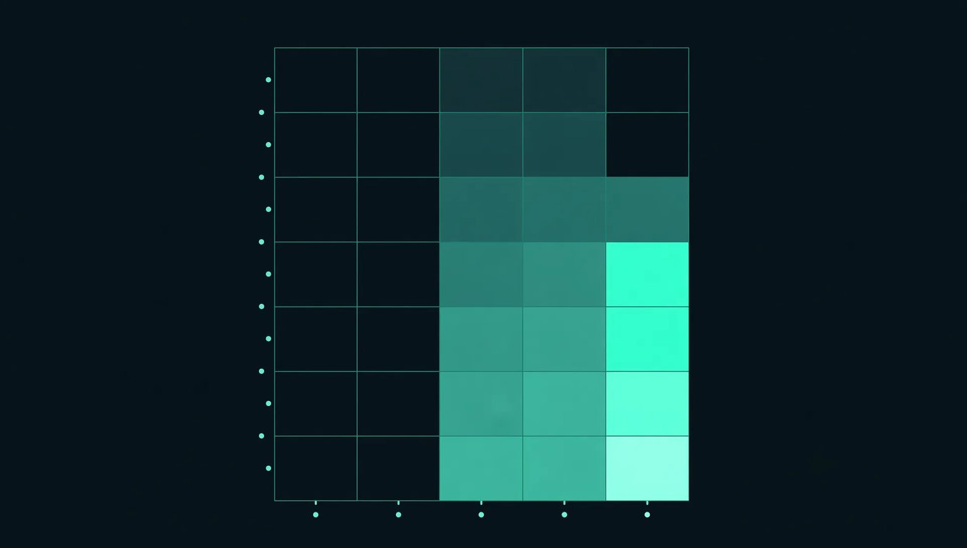 Cost-attribution heatmap of a multi-turn session: rows are turns, columns are system, tools, messages, tool_results, thinking. Cache-hit columns stay cold; thinking columns grow non-linearly. Demonstrates where the budget burns.