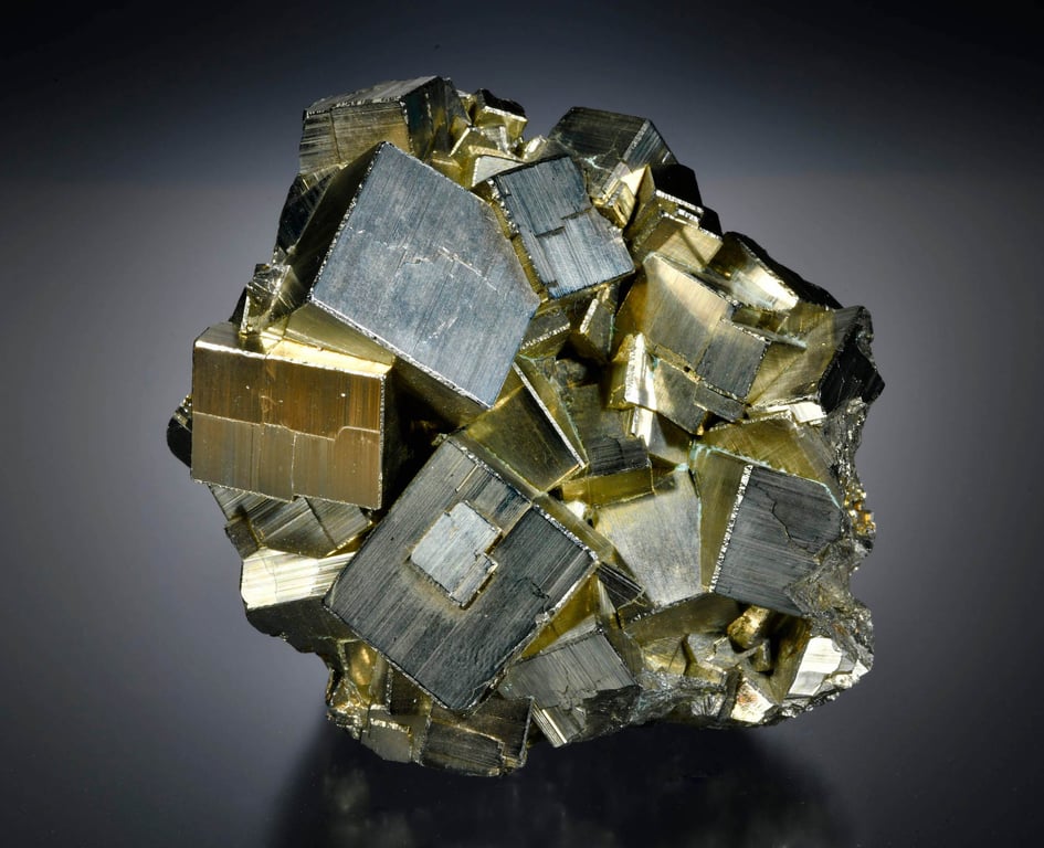 Pyrite cubic crystal fractal formations