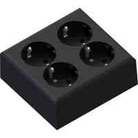Namron Edge stikkontakt 4-veis pvegg jord matt sort