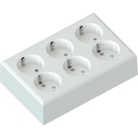 Namron Edge stikkontakt 6-veis pvegg jord polarhvit