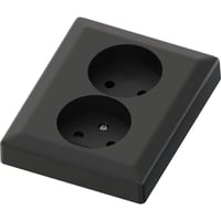 Namron Classic stikkontakt dobbel innfelt u/jord matt sort