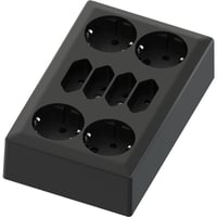 Namron Classic stikkontakt 8-veis p�vegg jord matt sort