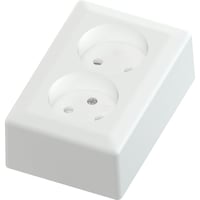 Namron Classic stikkontakt dobbel p�vegg u/jord polarhvit