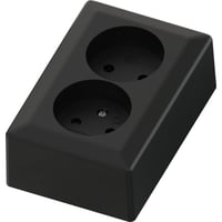 Namron Classic stikkontakt dobbel p�vegg u/jord matt sort
