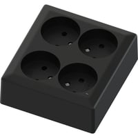 Namron Classic stikkontakt 4-veis p�vegg u/jord matt sort