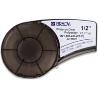 Brady M210 Polyester tape 12,7mm Hvit p Klar