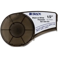 Brady M210 Polyester tape 12,7mm Sort p Hvit