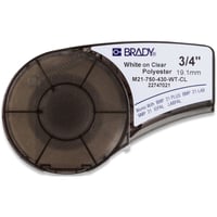 Brady M210 Polyester tape 19,05mm Hvit p Klar