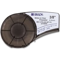 Brady M210 Polyester tape 9,53mm Hvit p Klar