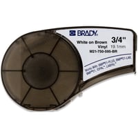 Brady M210 Vinyl tape 19,05mm Hvit p Brun