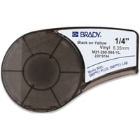 Brady M210 Vinyl tape 6,35mm Sort p Gul