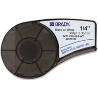 Brady M210 Vinyl tape 6,35mm Sort p Hvit