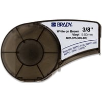 Brady M210 Vinyl tape 9,53mm Hvit p Brun