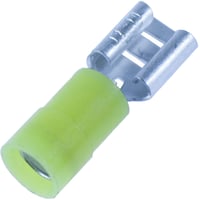 Isolert flatstifthylse gul 4,0-6,0mm� 10pk