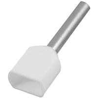 Isolert dobbel endehylse 0.75mm2-8 Hvit