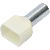 Isolert dobbel endehylse 10mm2-14 Elfenben