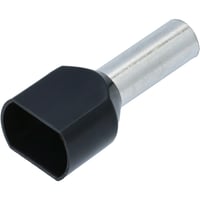 Isolert dobbel endehylse 6.0mm2-14 Sort