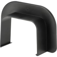 Veggmuffe, kanal, 80 x 60mm, sort