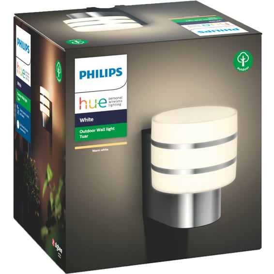 Philips Hue W Tuar Vegglampe 1x9.5W Sølv | Elektroimportøren AS