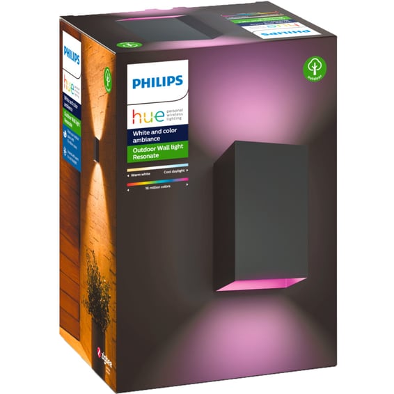 Philips Hue WCA Resonate Vegglampe 2x8W Sort | Elektroimportøren AS