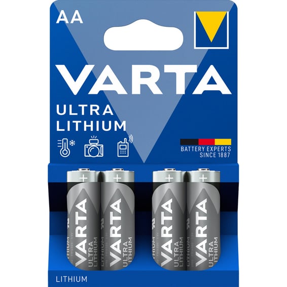 Batteri Varta Ultra Lithium AA 4 pk | Elektroimportøren AS