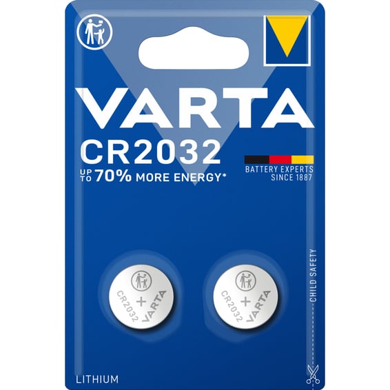 Batteri Varta Lithium CR2032 3V 2 pk | Elektroimportøren AS