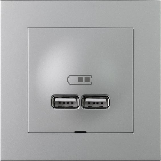 Plus USB lader 2,1A I ALU | Elektroimportøren AS