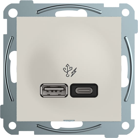 Plus USB PD A+C lader 45W Polarhvit Elko | Elektroimportøren AS