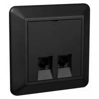 Modularkontakt 2xKat.6 UTP Innfelt Sort NCS