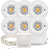 Namron Downlightpakke Alfa Reflektor LED Matt Hvit 6 pk