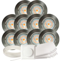 Namron Downlightpakke Alfa LED Brstet Stl 10 pk