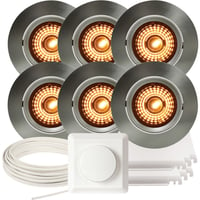 Namron Downlightpakke Alfa WarmDim Brstet Stl 6 pk