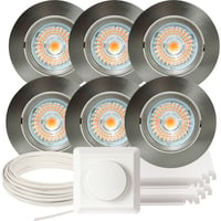 Namron Downlightpakke Alfa LED Brstet Stl 6 pk V2