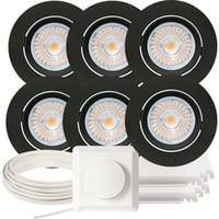 Namron Downlightpakke Alfa LED Matt Sort 6 pk