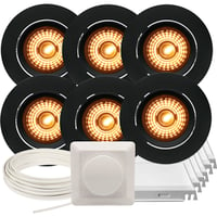 Namron Downlightpakke Alfa WarmDim Matt Sort 6 pk