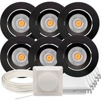 Namron Downlightpakke Alfa Reflektor Matt Sort 6 pk