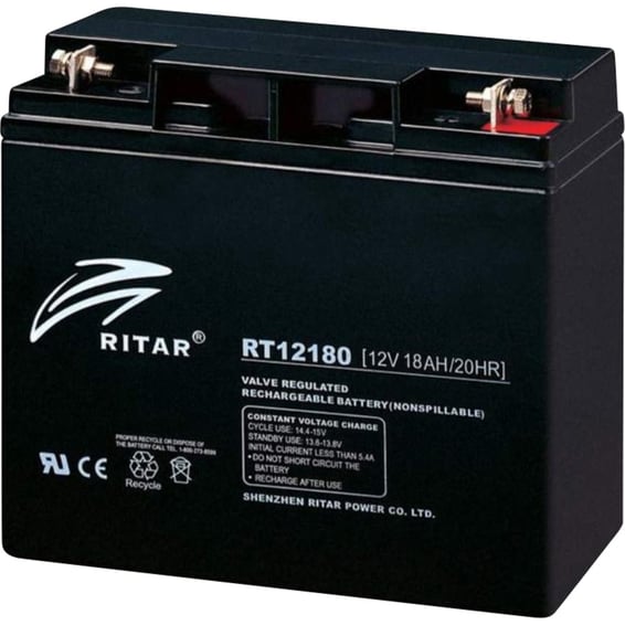 Ritar AGM Batteri 12V 8AH - RT1280 Standard | Elektroimportøren AS