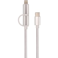 J&EL Ladekabel USB-C til USB-C og Lightning 1m hvit