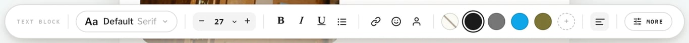 Click into text to get the text toolbar.